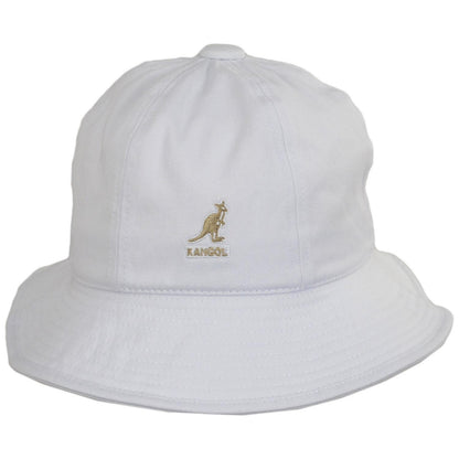 Kangol | Washed Cotton Casual Bucket Hat | 185804 | front | WHITE