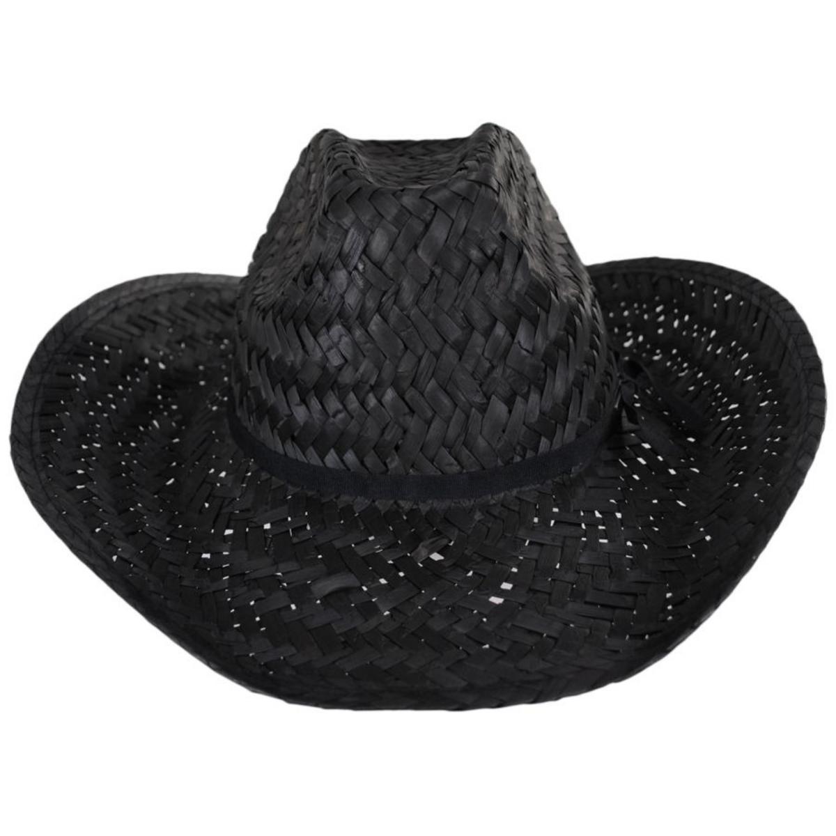 BRIXTON HATS | Houston Rush Straw Cowboy Hat | 128338 | front | BLACK