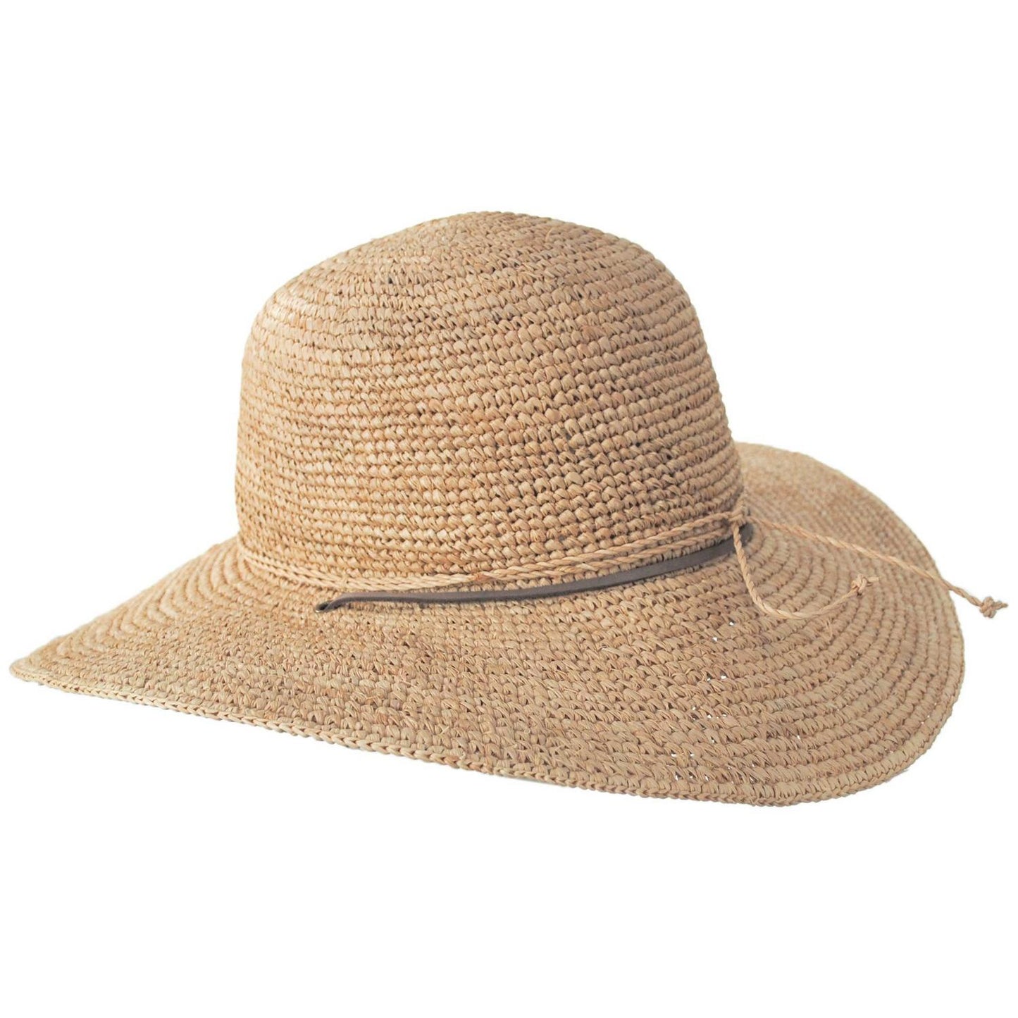 Scala | Crocheted Raffia Straw Floppy Chincord Hat | 101481 | profile | NATURAL