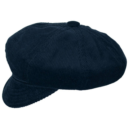 NEW YORK HAT CO | Cotton Corduroy Spitfire Newsboy Cap | 161111 | profile | NAVY