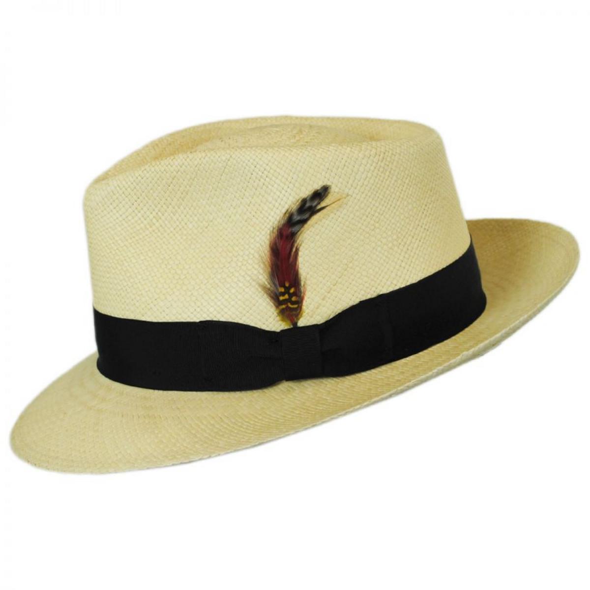 Jaxon Hats | Stain Repellent Panama Straw C-Crown Fedora Hat | 126415 | profile | NATURAL