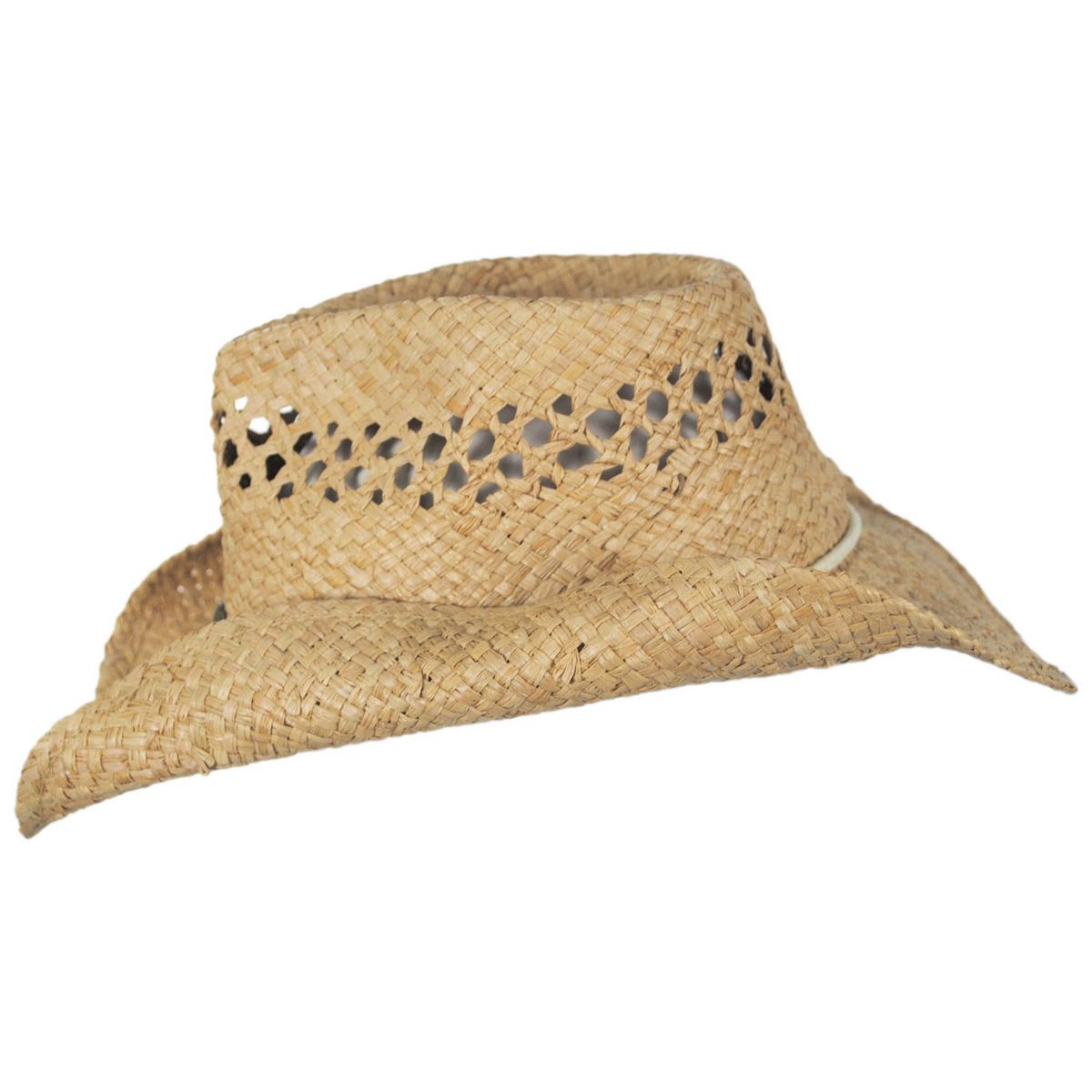 Jaxon Hats | Maggie May Raffia Straw Western Hat | 126502 | profile | NATURAL