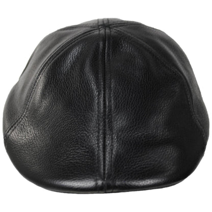 Scala | Lamarck Leather Duckbill Ivy Cap | 160167 | front | BLACK