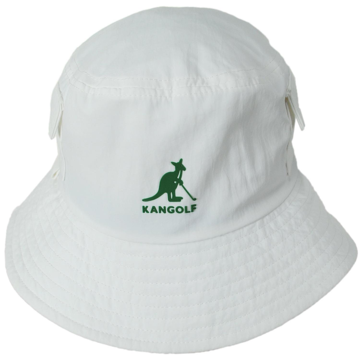 Kangol | Kangolf Nylon Lahinch Bucket Hat | 185842 | front | WHITE
