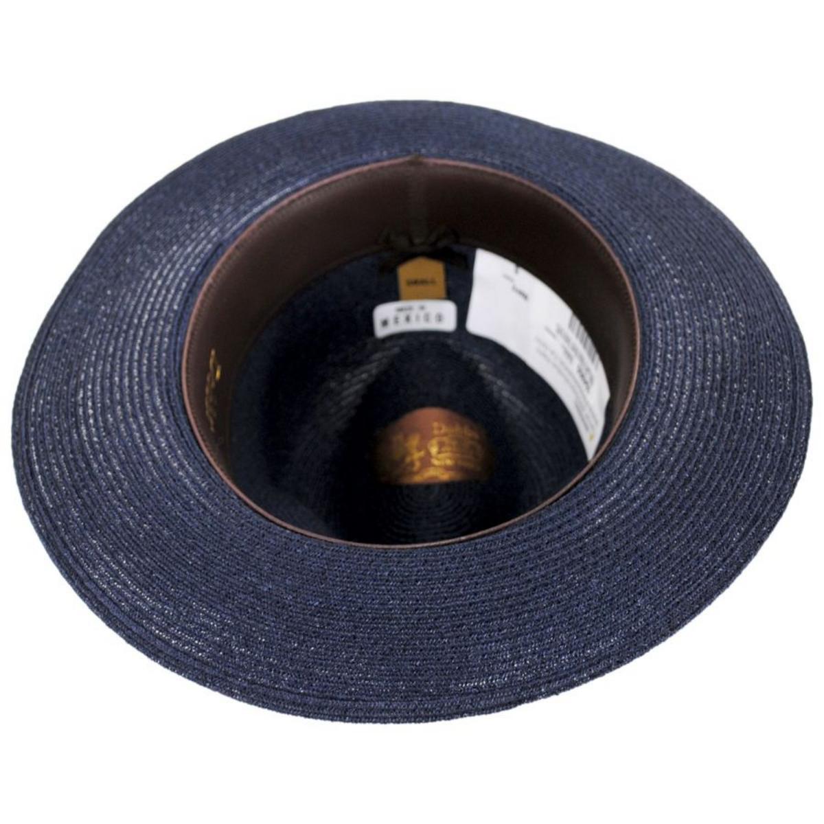 Dobbs | Side Eye Hemp Straw Fedora Hat | 127025 | under | NAVY