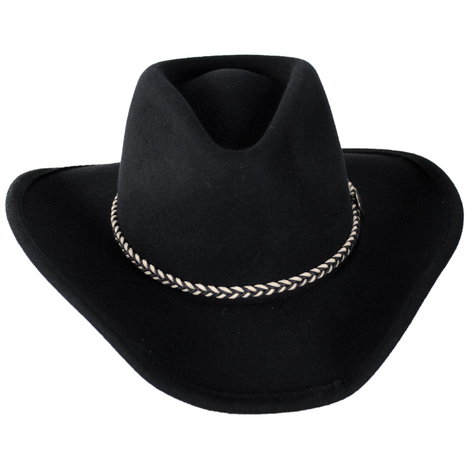 Stetson | Rawhide Buffalo Fur Felt Western Hat | 130626 | front | BLACK