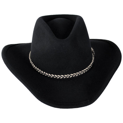 Stetson | Rawhide Buffalo Fur Felt Western Hat | 130626 | front | BLACK