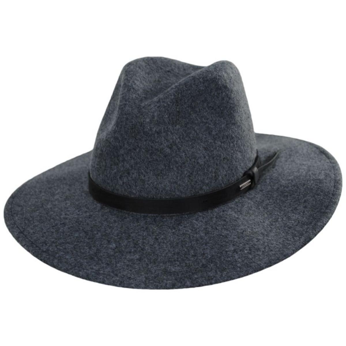 BRIXTON HATS | Field Proper Wool Felt Fedora Hat - Dark Heather Grey | 135647DHG | lead | DARK HEATHER GREY