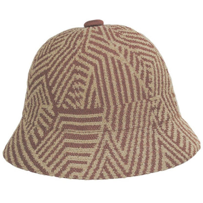 Kangol | Virtual Grid Casual Bucket Hat | 185801 | profile | MAHOGANY/OAT