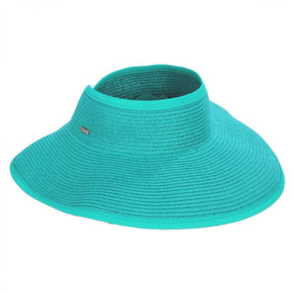 San Diego Hat Company | Roll Up Toyo Straw Visor | 197300 | lead | TEAL