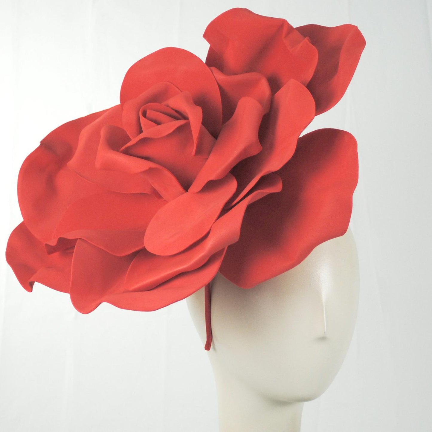 Sophia | Oversized Rose Fascinator Hat | 122900 | front | RED