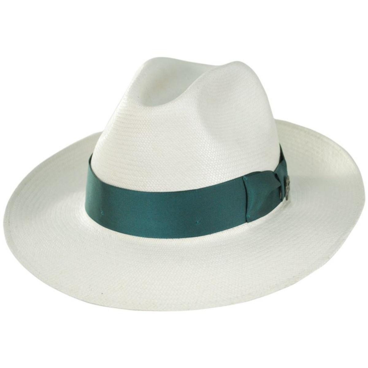 Bigalli | Gemstone Grade 8 Panama Straw Fedora Hat | 129245 | lead | WHITE