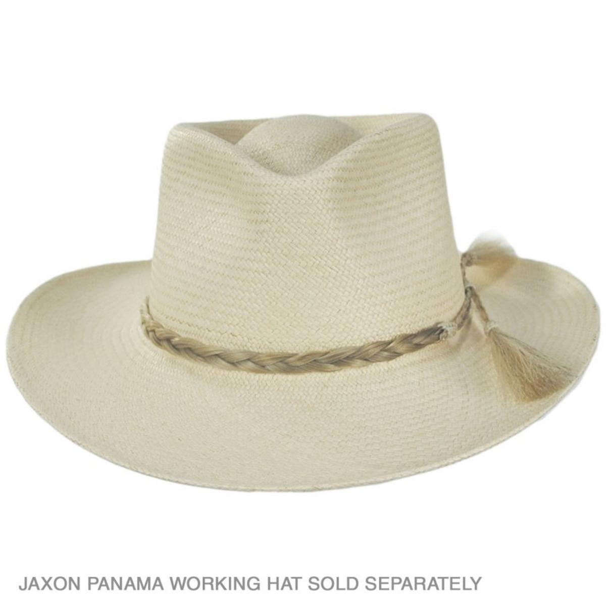3 Regions Trade Co. | Solid Color Horse Hair Braid Double Tassel Hat Band | 601701 | profile | NATURAL