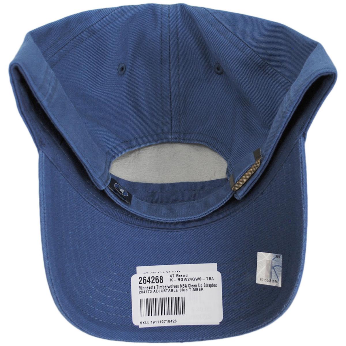 47 Brand | Minnesota Timberwolves NBA Clean Up Strapback Baseball Cap Dad Hat | 204170 | under | TIMBER