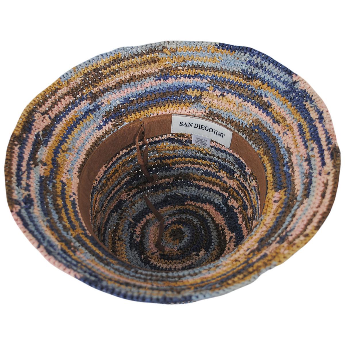 San Diego Hat Company | Iris Raffia Straw Bucket Hat | 103689 | under | MIXED BROWN