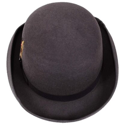 Jaxon Hats | English Wool Felt Bowler Hat | 132055 | top | GREY/BLACK