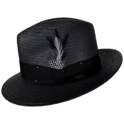 Bailey 1922 | Blixen Sun Raindura Straw Fedora Hat | 127936 | profile | BLACK