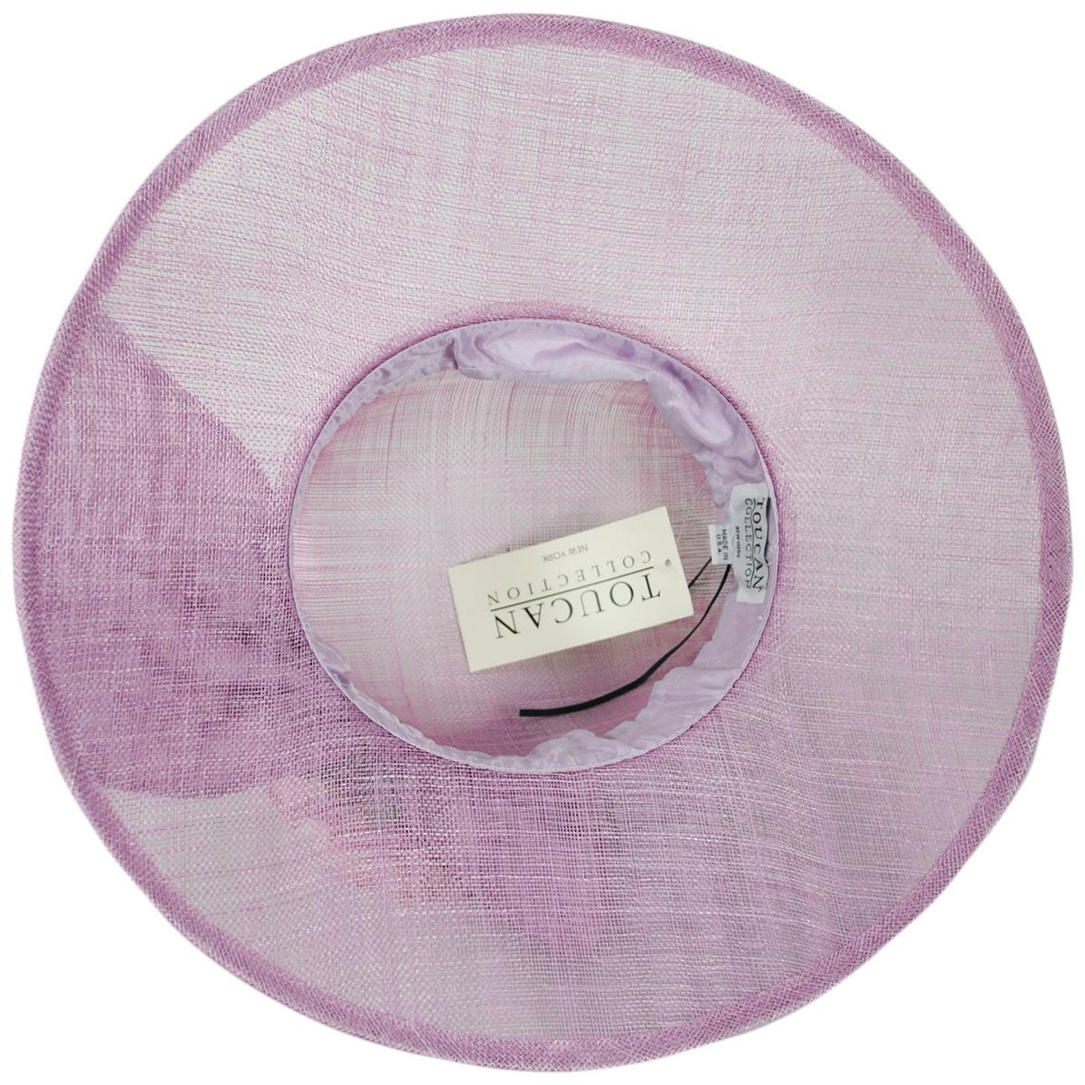 Toucan Collection | Dry Rose Sinamay Straw Dress Hat - Made to Order | 121648 | under | LAVENDER