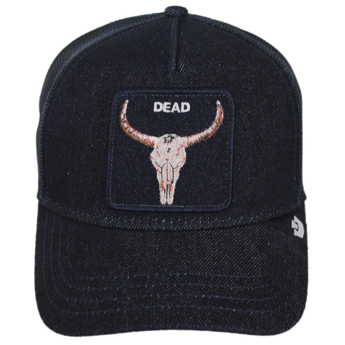 Goorin Bros | Dead Denim Mesh Trucker Snapback Baseball Cap | 200736 | front | DARK DENIM