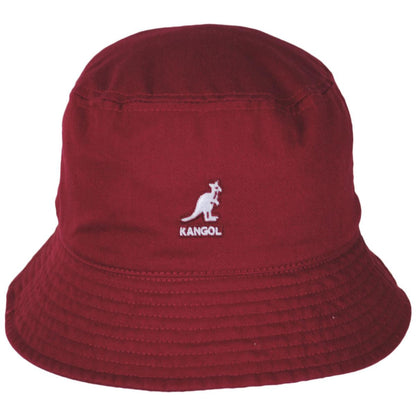 Kangol | Washed Cotton Bucket Hat - SS24 | 185701SS24 | front | CRANBERRY