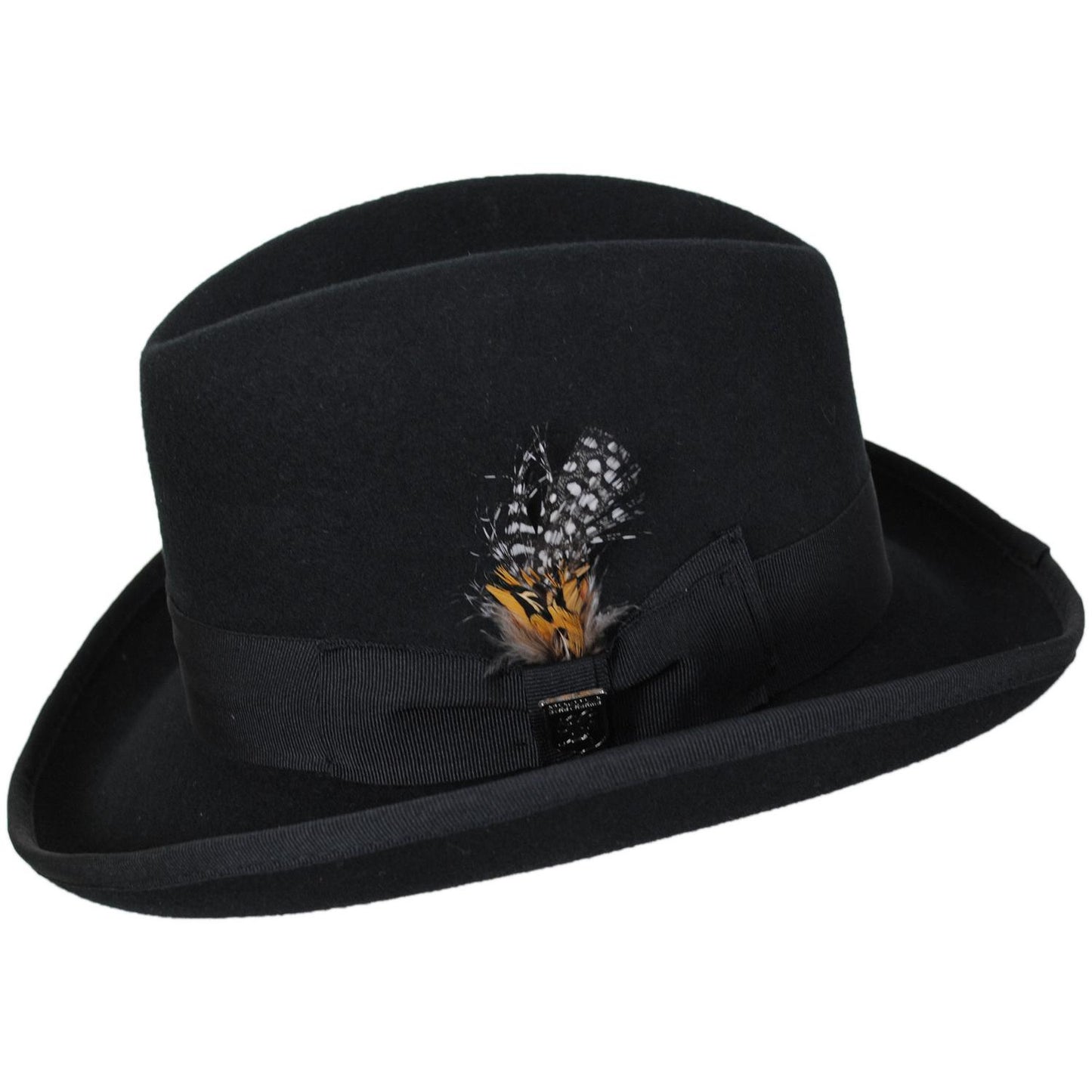 Stacy Adams | Wool Felt Homburg Hat | 130463 | profile | BLACK