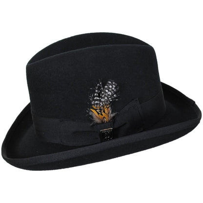 Stacy Adams | Wool Felt Homburg Hat | 130463 | profile | BLACK