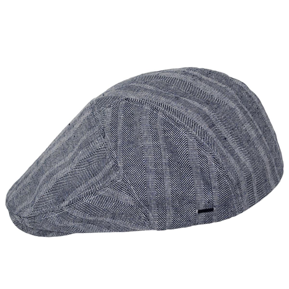 Bailey 1922 | Hulett Cotton Blend 5 Panel Ivy Cap | 167225 | profile | NAVY HERRINGBONE