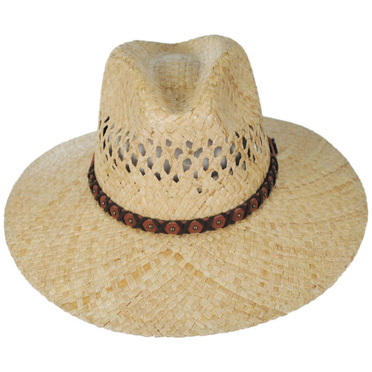 Stetson | Danbury Palm Straw Safari Fedora Hat | 127031 | front | NATURAL
