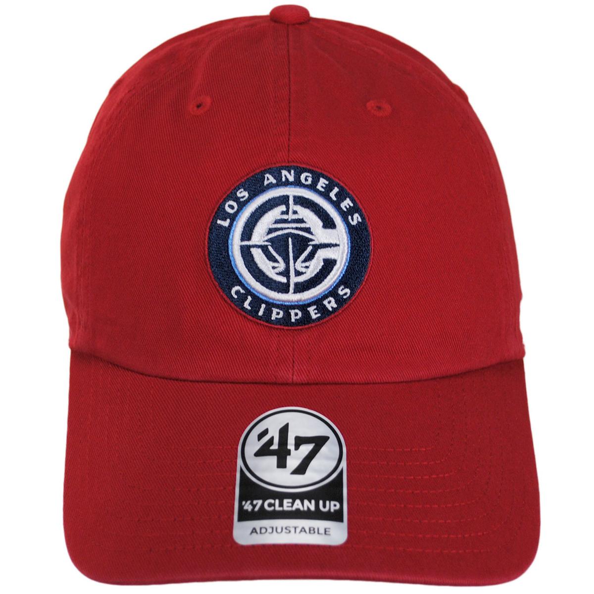 47 Brand | Los Angeles Clippers NBA Clean Up Strapback Baseball Cap Dad Hat II | 204120A | front | RED
