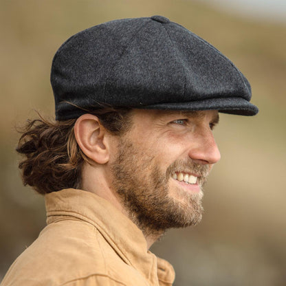 Jaxon Hats | Harlem Wool Blend Newsboy Cap | 167791 | lsmone | CHARCOAL