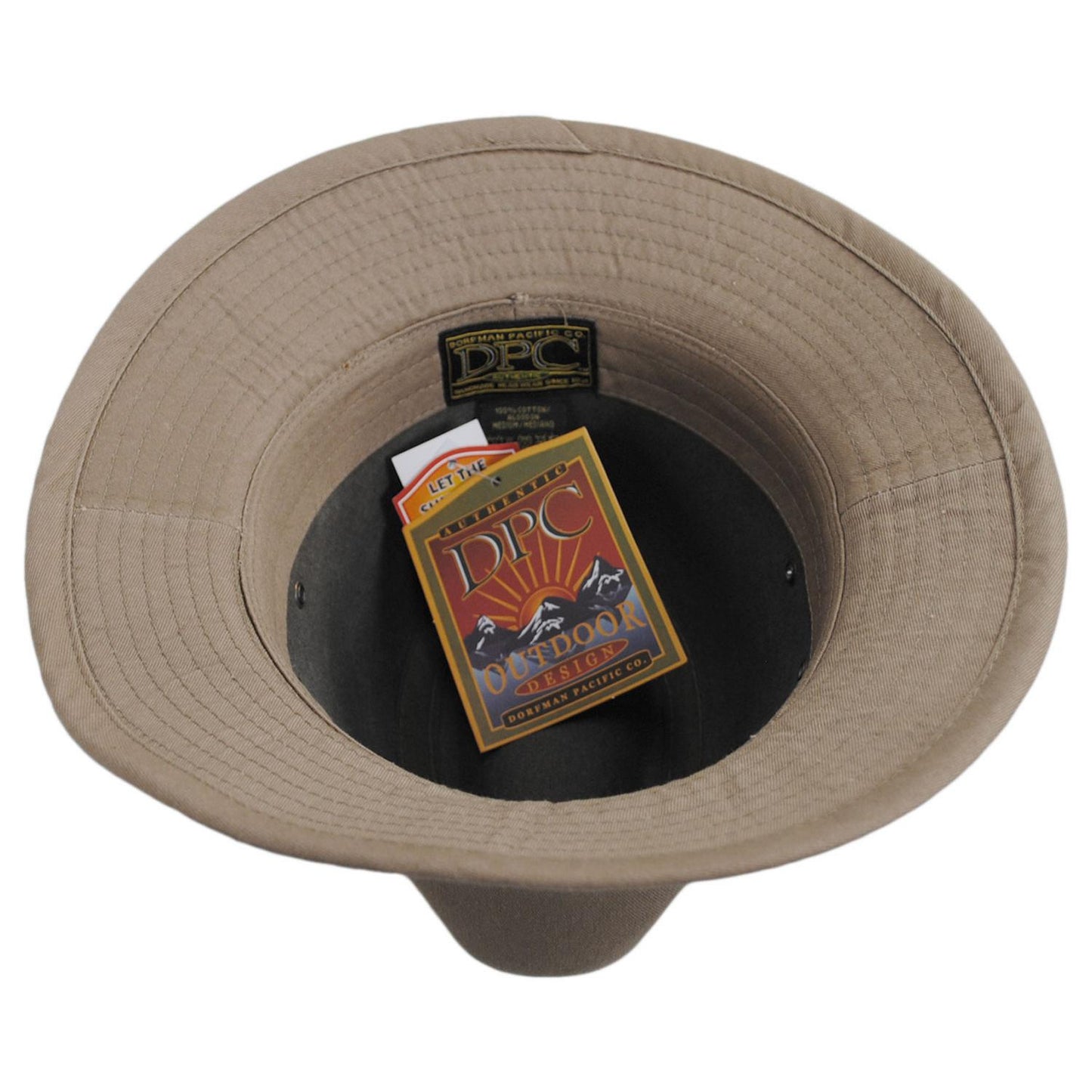 Dorfman Pacific | Packable Cotton Twill Safari Fedora Hat | 140215 | under | BARK