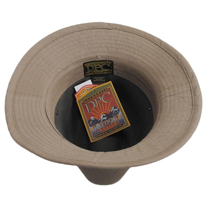 Dorfman Pacific | Packable Cotton Twill Safari Fedora Hat | 140215 | under | BARK