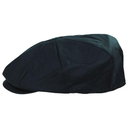 Baskerville Hat Company | Cheltenham Wool Twill Newsboy Cap - Hunter Green | 167667HG | profile | HUNTER GREEN