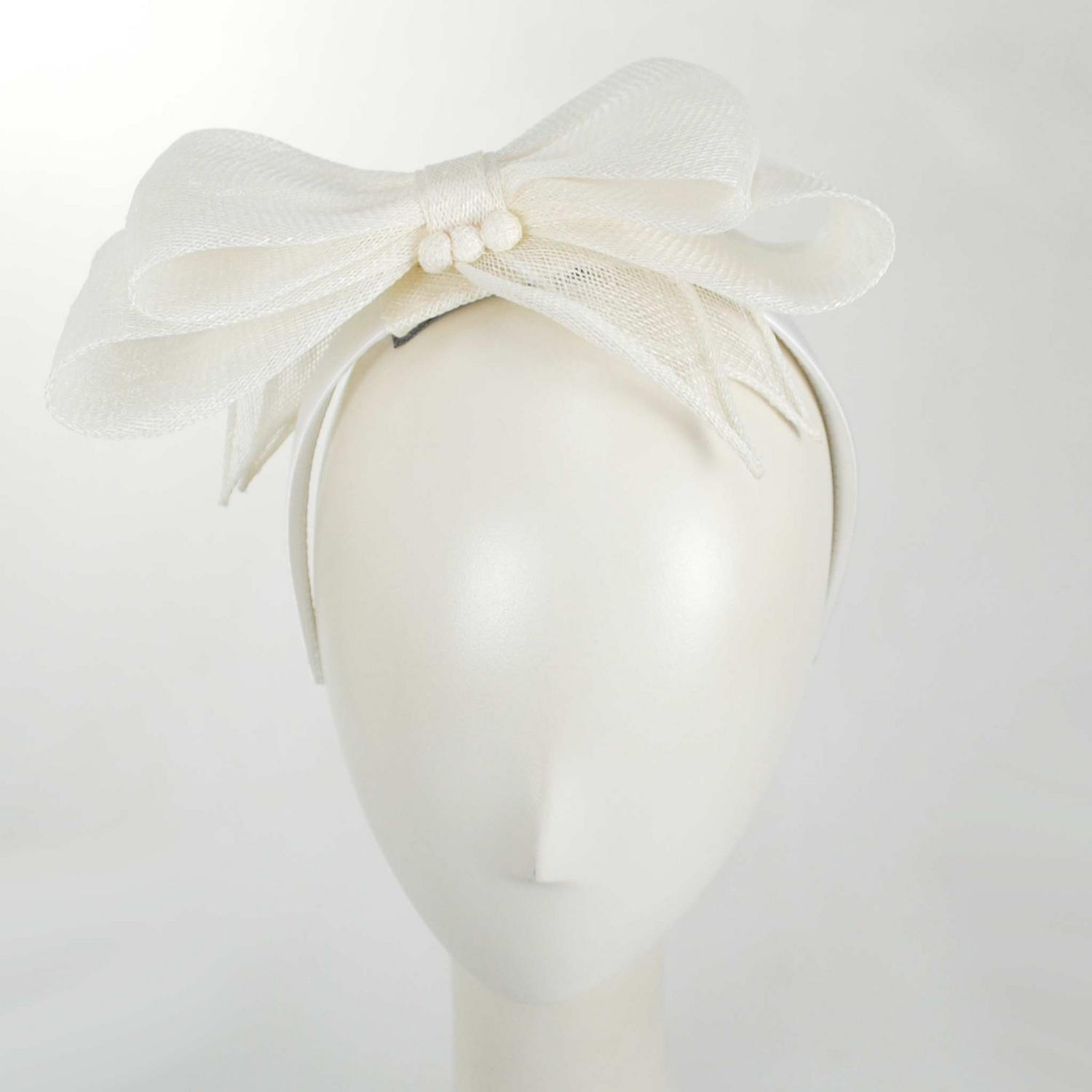 Kathy Jeanne | Mignonne Sinamay Straw Fascinator Hat | 122436 | front | IVORY