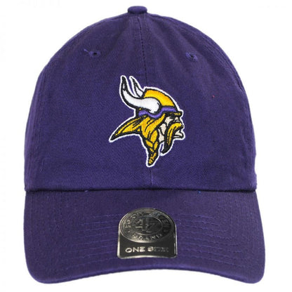 47 Brand | Minnesota Vikings NFL Clean Up Strapback Baseball Cap Dad Hat | 203790 | front | PURPLE
