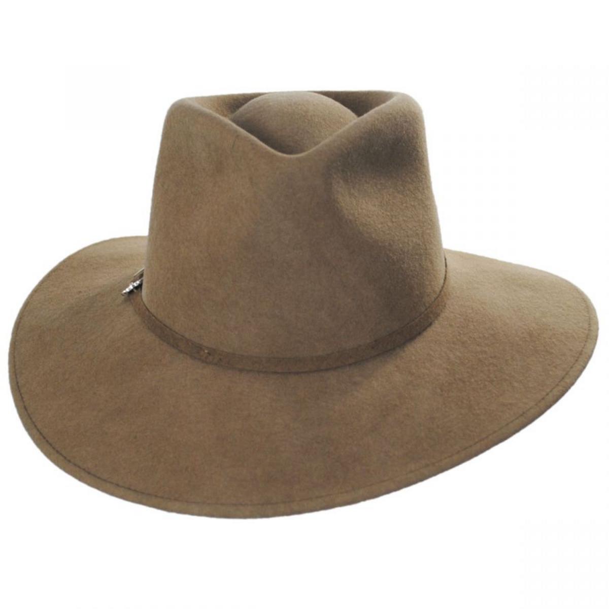 Bigalli | Teardrop Wool Felt Western Hat | 131425 | front | KHAKI