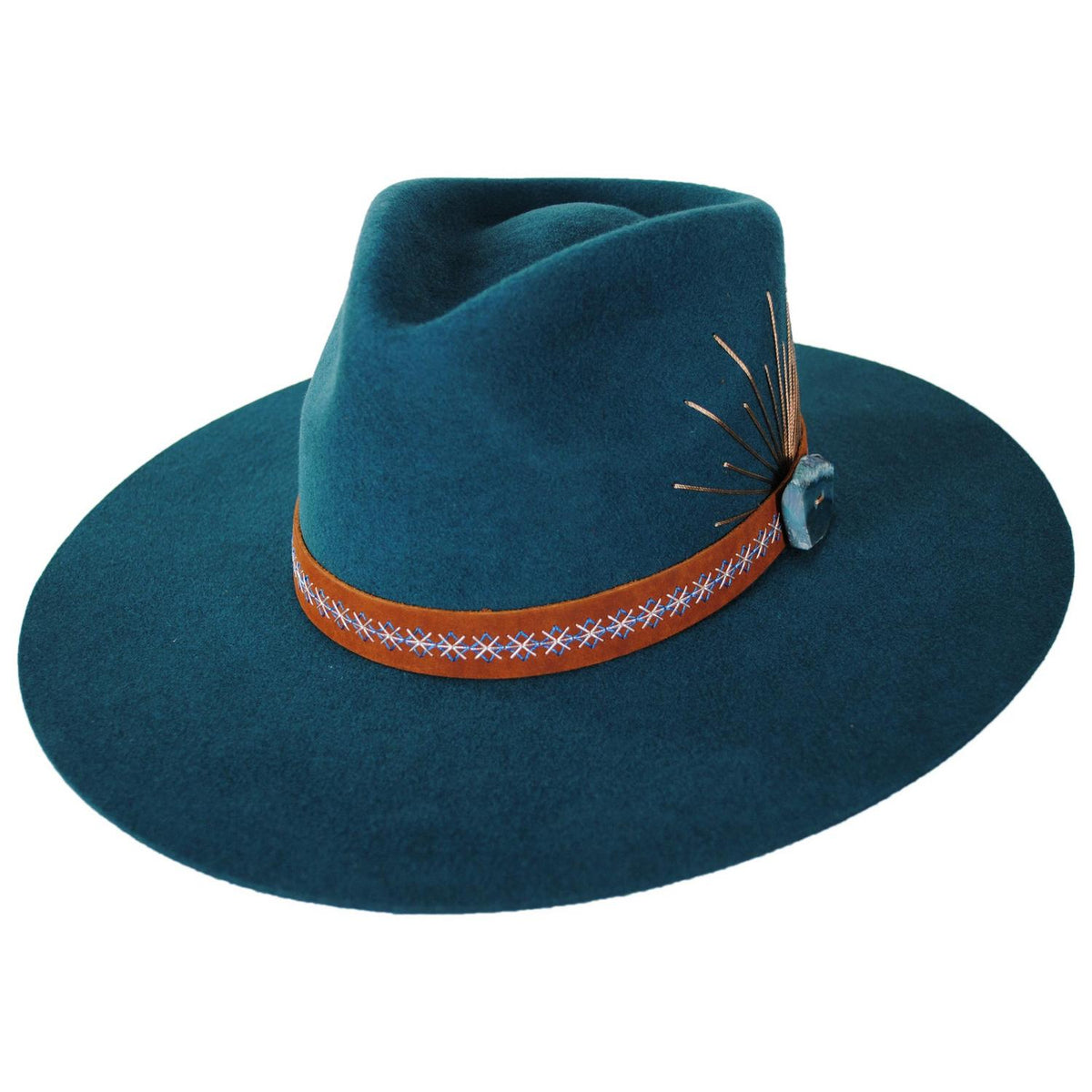 Charlie 1 Horse | Lainey Wilson Bayou Belle Wool Felt Fedora Hat | 124961 | lead | TEAL