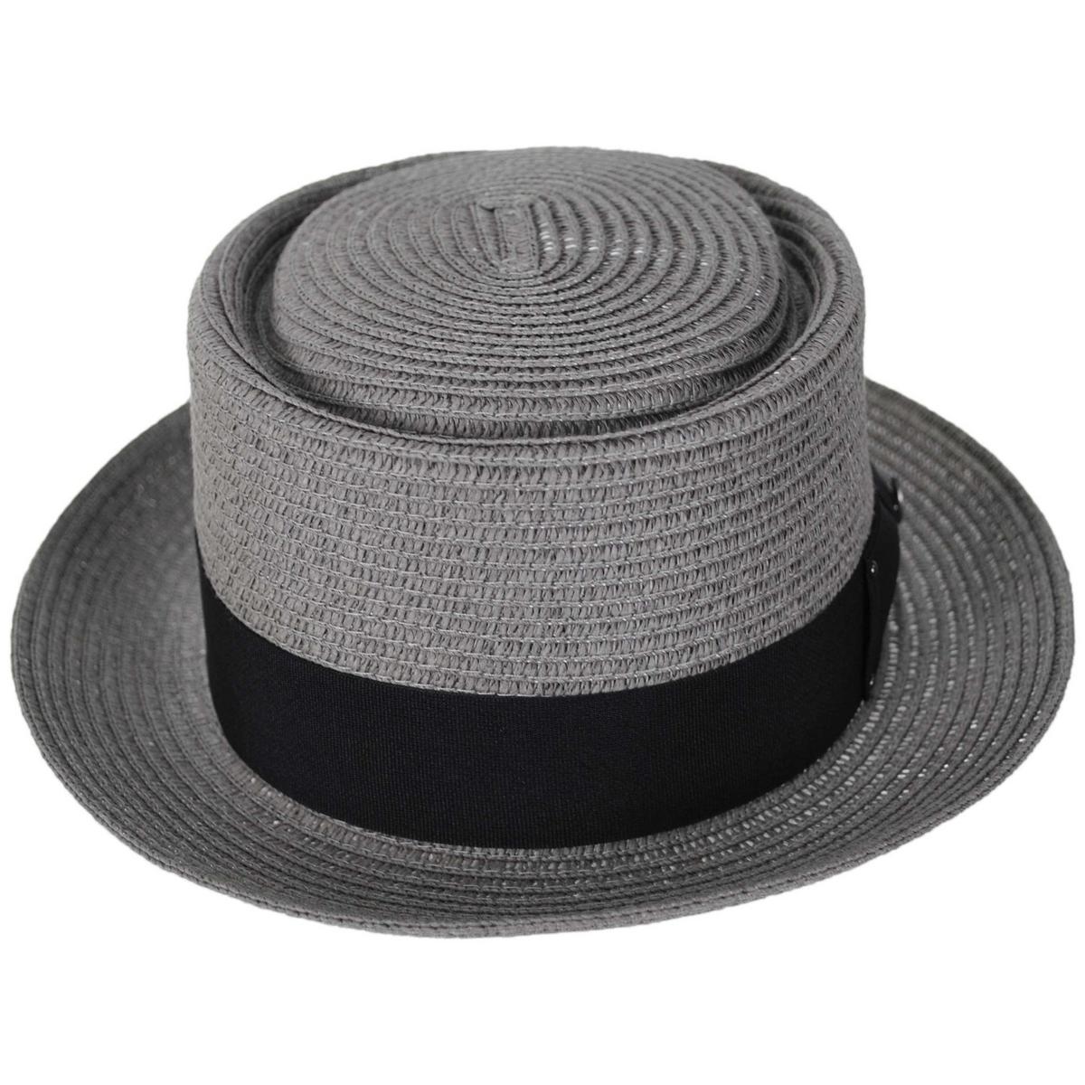 Jaxon Hats | Toyo Straw Braid Pork Pie Hat | 128501 | front | GREY