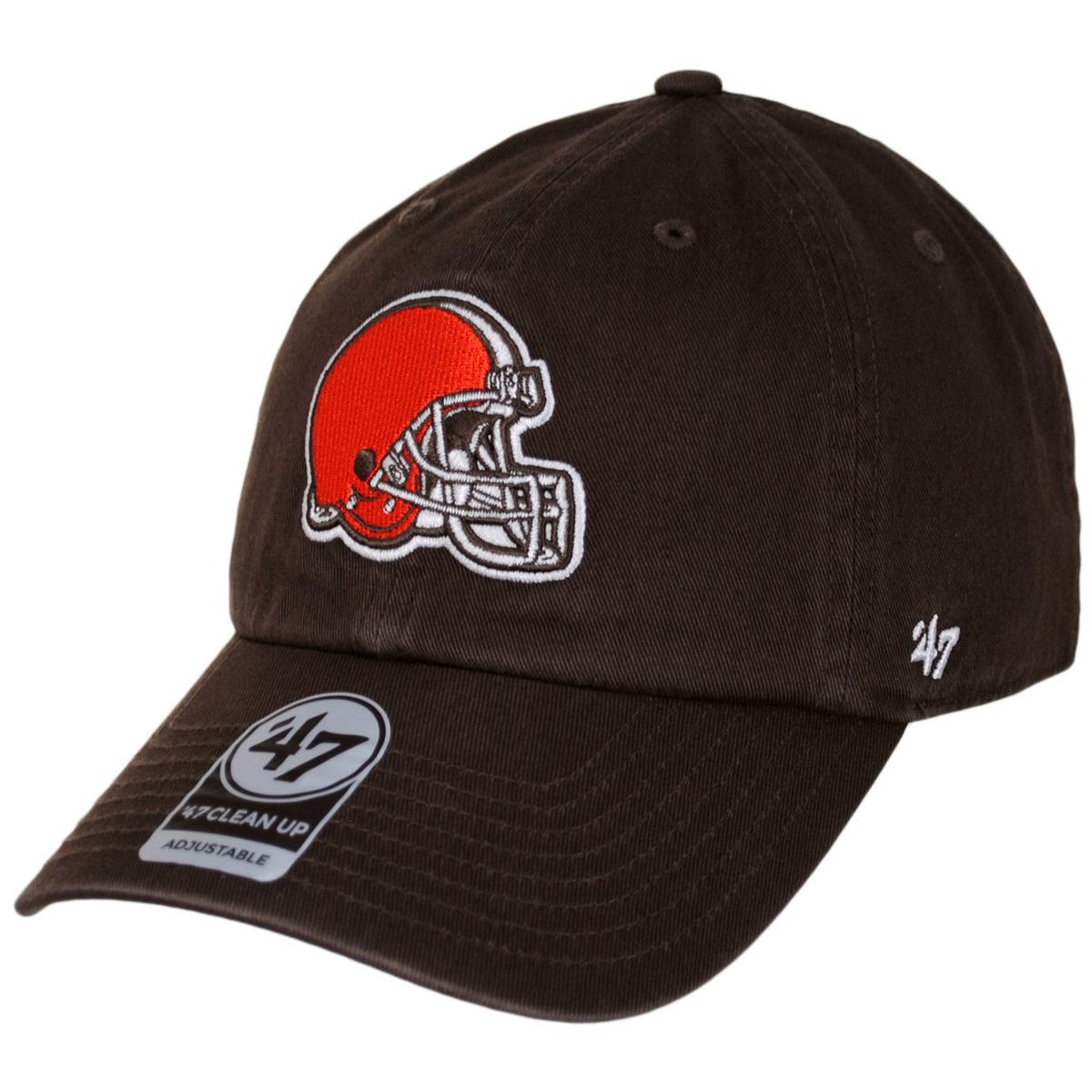 47 Brand | Cleveland Browns NFL Clean Up Strapback Baseball Cap Dad Hat | 203860 | lead | BROWN