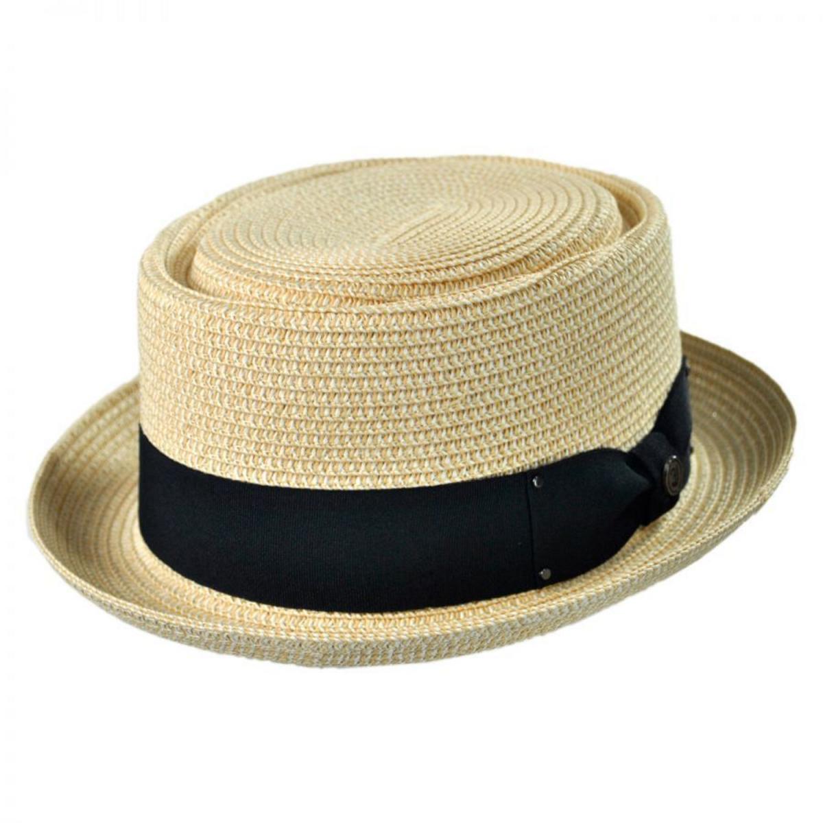 Jaxon Hats | Toyo Straw Braid Pork Pie Hat | 128501 | lead | TAN