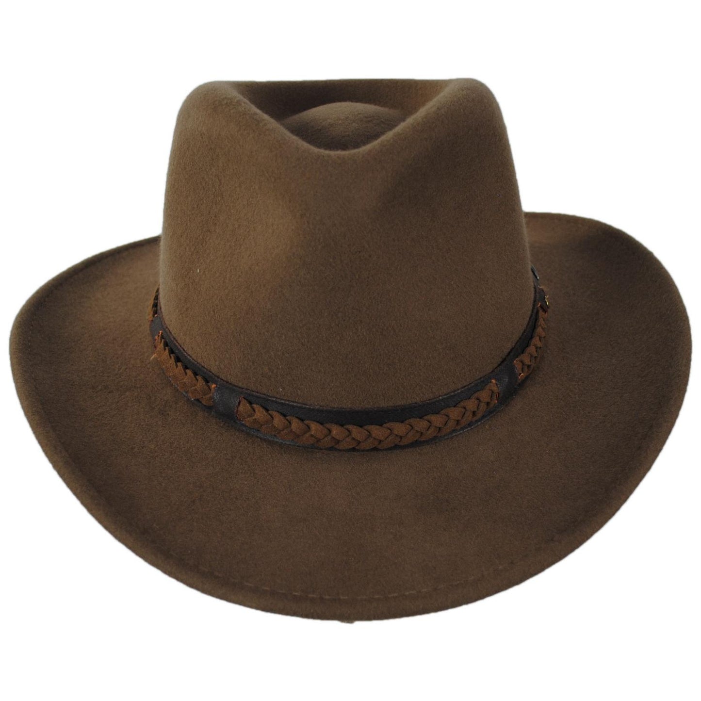 Scala | Sutherland Wool Felt Outback Hat | 130448 | front | PECAN