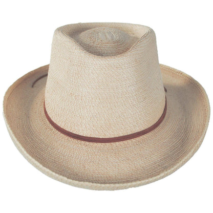 SunBody Hats | Outlaw Guatemalan Fine Palm Leaf Straw Hat | 128212 | front | NATURAL