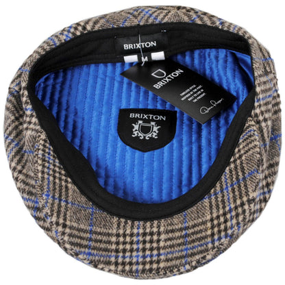 BRIXTON HATS | Barrel Wool Blend Plaid Ivy Cap | 161523 | under | TAN/LIGHT BROWN/ROYAL