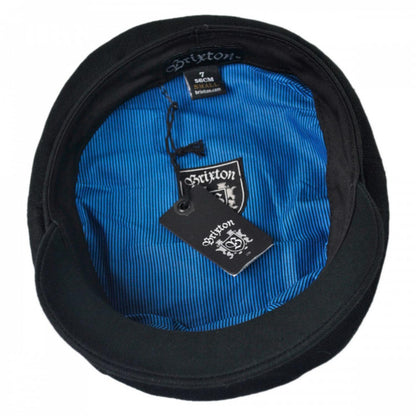BRIXTON HATS | Herringbone Cotton Fiddler Cap | 181302 | under | BLACK