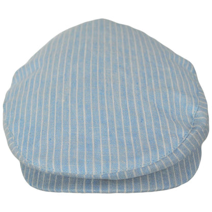 BRIXTON HATS | Hooligan Linen Stripe Ivy Cap | 161519 | front | LIGHT BLUE/WHITE