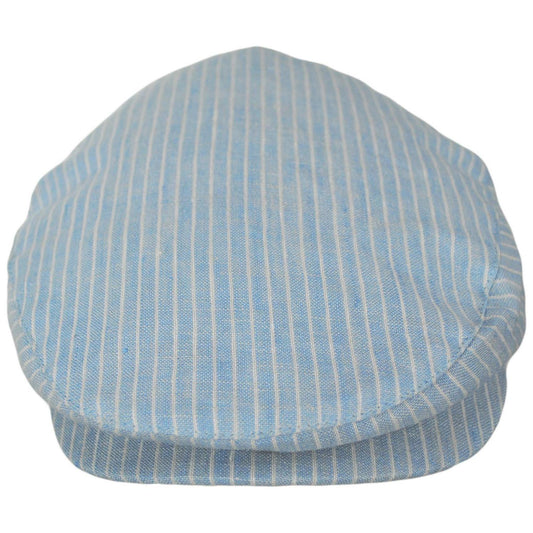 BRIXTON HATS | Hooligan Linen Stripe Ivy Cap | 161519 | front | LIGHT BLUE/WHITE