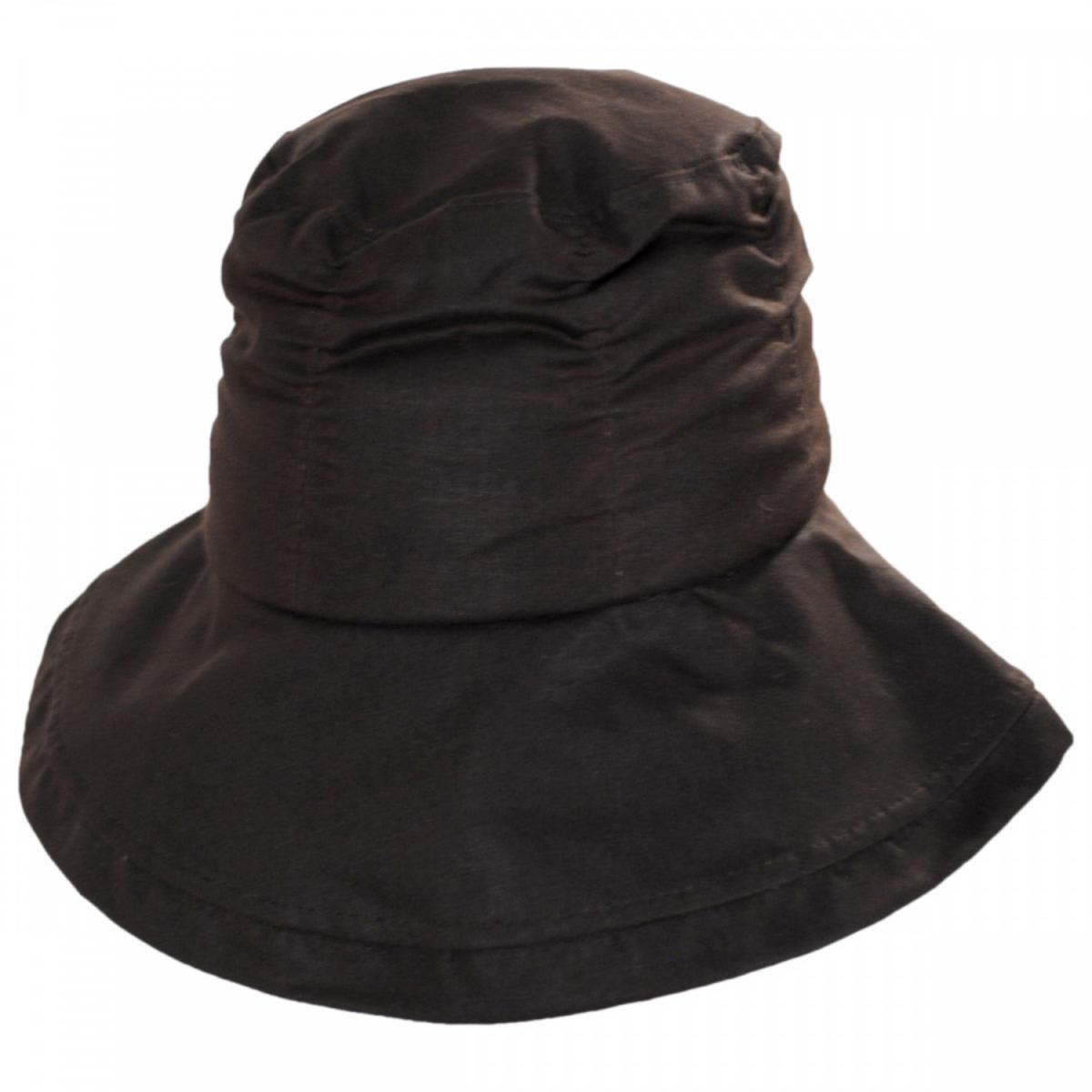 Stefeno Hats | Drizzle British Millerain Waxed Cotton Crushable Rain Hat | 185450 | lead | BROWN