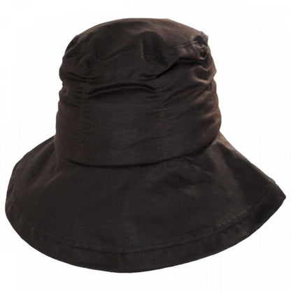 Stefeno Hats | Drizzle British Millerain Waxed Cotton Crushable Rain Hat | 185450 | lead | BROWN