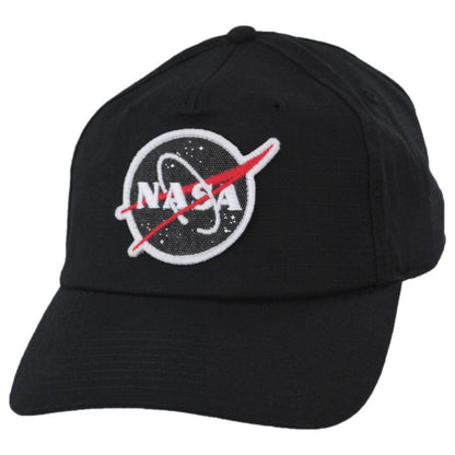 NASA | NASA Surplus Ripstop 5 Panel Mid Pro Cotton Snapback Baseball Cap | 210373 | lead | BLACK