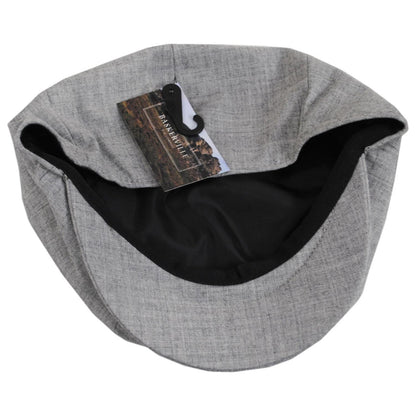 Baskerville Hat Company | Cheltenham Wool Twill Newsboy Cap | 167667 | under | HEATHER GREY